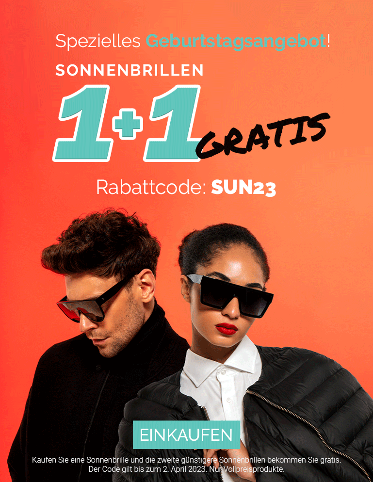 1 plus 1 Gratis Sonnenbrillen