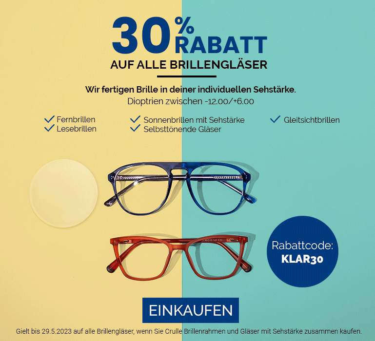 -30 % auf Brillengläser